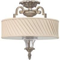 Kingsley 3 Light Semi Flush Ceiling Light Silver Leaf E27