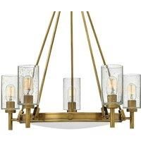 Elstead Lighting - Elstead Collier - 5 Light Multi Arm Chandelier Brass Finish, E27