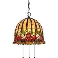 QUOIZEL Floral designed Rosecliffe Tiffany pendant light