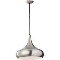 Elstead Beso - 1 Light Large Dome Ceiling Pendant Brushed Steel, E27
