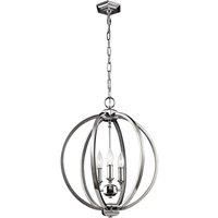Elstead Corinne - 3 Light Medium Spherical Ceiling Pendant Polished Nickel, E14