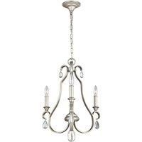 Elstead FEDEWITT3 Dewitt 3 Light Chandelier Ceilg Light Sunrise Silver