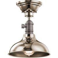 Kichler Cobson 1 Celing Dome Pendant Light, Shade Polished Nickel