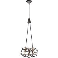 Elstead KLROCKLYN3 RS Rocklyn 3 Light Ceilg Chandelier Light Raw Steel