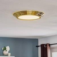 Pretty LED ceiling light Welland, polished brass