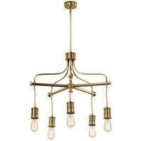 Douille 5 Light Chandelier Brass Finish E27