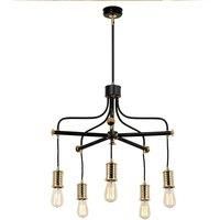 Elstead Lighting Douille 5 Light Chandelier Black/Polished Brass