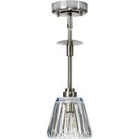 Agatha 1 Light Ceiling Pendant Light Brushed Nickel IP44 G9