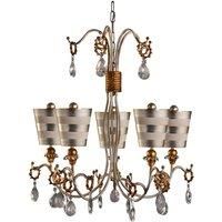 FB/TIVOLI5SV Tivoli 5 Light Ceiling Chandelier in Silver and Cream