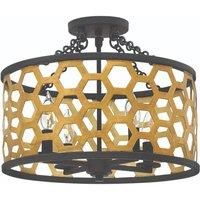 Felix 4 Light Semi Flush Ceiling Light Gold E14