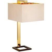 Plein 1 Light Table Lamp Dark Brown Polished Gold Finish E27