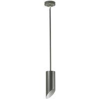 Elstead Lighting Quinto Single Pendant in Dark Grey & Polished Nickel