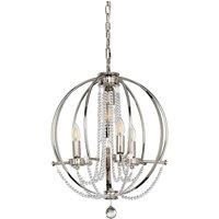 Cassie 4 Light Chandelier Polished Nickel