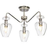 Elstead Lighting Pendant, Polished Nickel Plated with Clear Glass Shades