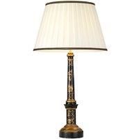 Strasbourg Black Decorated Wood Table Lamp Tall Empire Shade