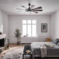 KICHLER Gentry LED ceiling fan white/dark walnut