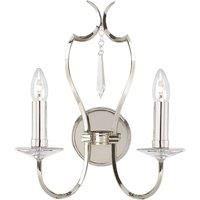 Elstead Lighting Pimlico 2 Light Wall Light Polished Nickel