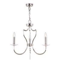 Elstead Lighting Pimlico 3 Light Chandelier Polished Nickel