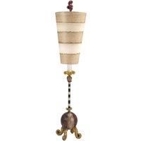 Elstead Lighting Table Lamp, Gold Leaf, Beige Cream, red, Black