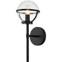 Hinkley Hollis 1 Light Black Clear Seeded Opal Glass Wall Light