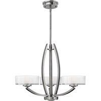 Elstead Hinkley Meridian 3 Light Brushed Nickel Chandelier Ceiling Light