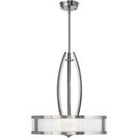 Hinkley Meridian 3 Light Faceted Etched Drum Ceiling Pendant with Brushed Nickel Finish