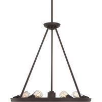Theater Row pendant, bronze, 6 bulbs