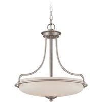 Griffin pendant light, antique nickel and glass
