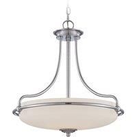Griffin hanging lamp with glass lampshade, chrome