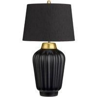 Netlighting Bexley 1 Light Table Lamp Black Brushed Brass in Yellow