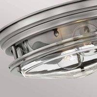 Quintiesse Hadrian outdoor ceiling light, antique nickel/clear