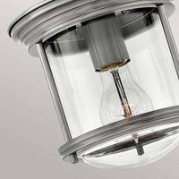 Hinkley Hadrian 1 Light Clear Glass Flush Mount - Antique Nickel
