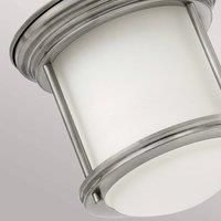 Quintiesse Hadrian Mini outdoor ceiling light, antique nickel/opal white