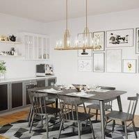 Quintiesse Kimrose pendant light, 10-bulb, brass