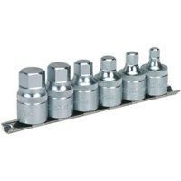 Sealey Hex Socket Bit Set with Rail 6pc Stubby 1/2"Sq Drive Metric AK6561