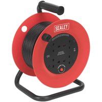Sealey Cable Reel 25m 4 x 230V 1.5mm£ Heavy-Duty Thermal Trip CR25/1.5