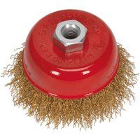 Sealey Brassed Steel Cup Brush 75mm M10 x 1.5mm - CBC75