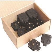 Sealey PL/13/3 Extra Heavy-Duty Rubber Plug, 13Amp, 92mm x 196mm x 140mm, Black, Pack of 10