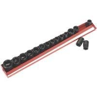 Sealey AK684 Metric/Imperial Impact Socket Set, 1/2" Square Drive, 16 Pieces