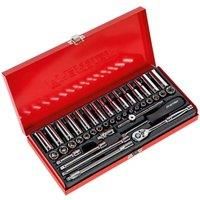 Sealey AK690 Socket Set 41pc 1/4" Sq Drive 6 point WallDrive Duo Metric Imperial