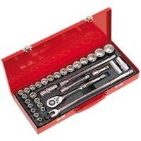 Sealey AK693 Socket Set 32pc 1/2" Sq Drive 6pt WallDrive DuoMetric Ratchet