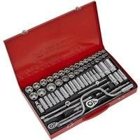 Sealey AK694 Socket Set 64pc 3/8" + 1/2" Sq Drive 6 point WallDrive DuoMetric