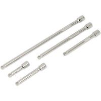 Sealey AK766 Wobble Extension Bar Set 5pc 1/4in Square Drive Lifetime Guarantee