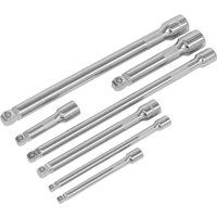 Sealey AK770 Wobble/Rigid Extension Bar Set 7pc 1/4in, 3/8in & 1/2in Sq Drive