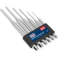 Sealey AK9128 Parallel Pin Punch Set 6pc Sizes: 2 3 4 5 6 8mm 115  180mm Long
