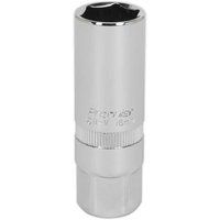 Sealey S38SP10 Spark Plug Socket, 3/8" Square Drive, 16mm, Silver