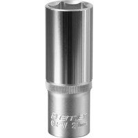 Sealey S1221D Deep Walldrive Socket, 1/2" Square Drive, 21mm, Silver