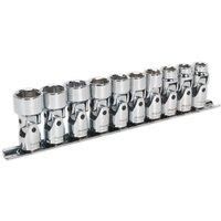 Sealey 10 Pce Universal Joint Socket Set 3/8" Sq Dr 6pt Hex Metric mm, AK2710