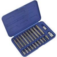 Sealey SX105 Ribe Bit Set, 3/8" and 1/2" Square Drive, Silver, 22 Ps Pieces