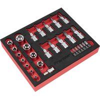 Sealey AK6193 29 Piece TRX-Star Socket and Security Bit Set 1/4-inch Sq and 3/8-inch Sq Drive, Silver